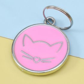 Pet Collar Cat Cute Cat Pattern Pendant Collar For Dogs Kitten Cats (Color: Pink)
