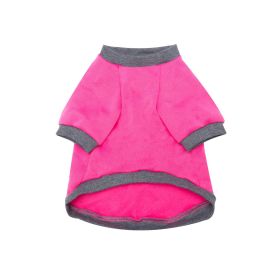 Pet Clothes Fleece-lined Thickened Solid Color Hoodie (Option: Gray Pink-XL)
