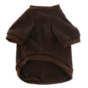 Pet Clothes Fleece-lined Thickened Solid Color Hoodie (Option: Coffee Color-XL)