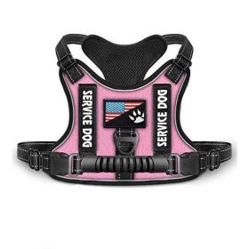 Shock Absorption Comfortable Night Vision Reflective Pet Harness Dog Vest Traction Chest Strap (Option: Pink-L)